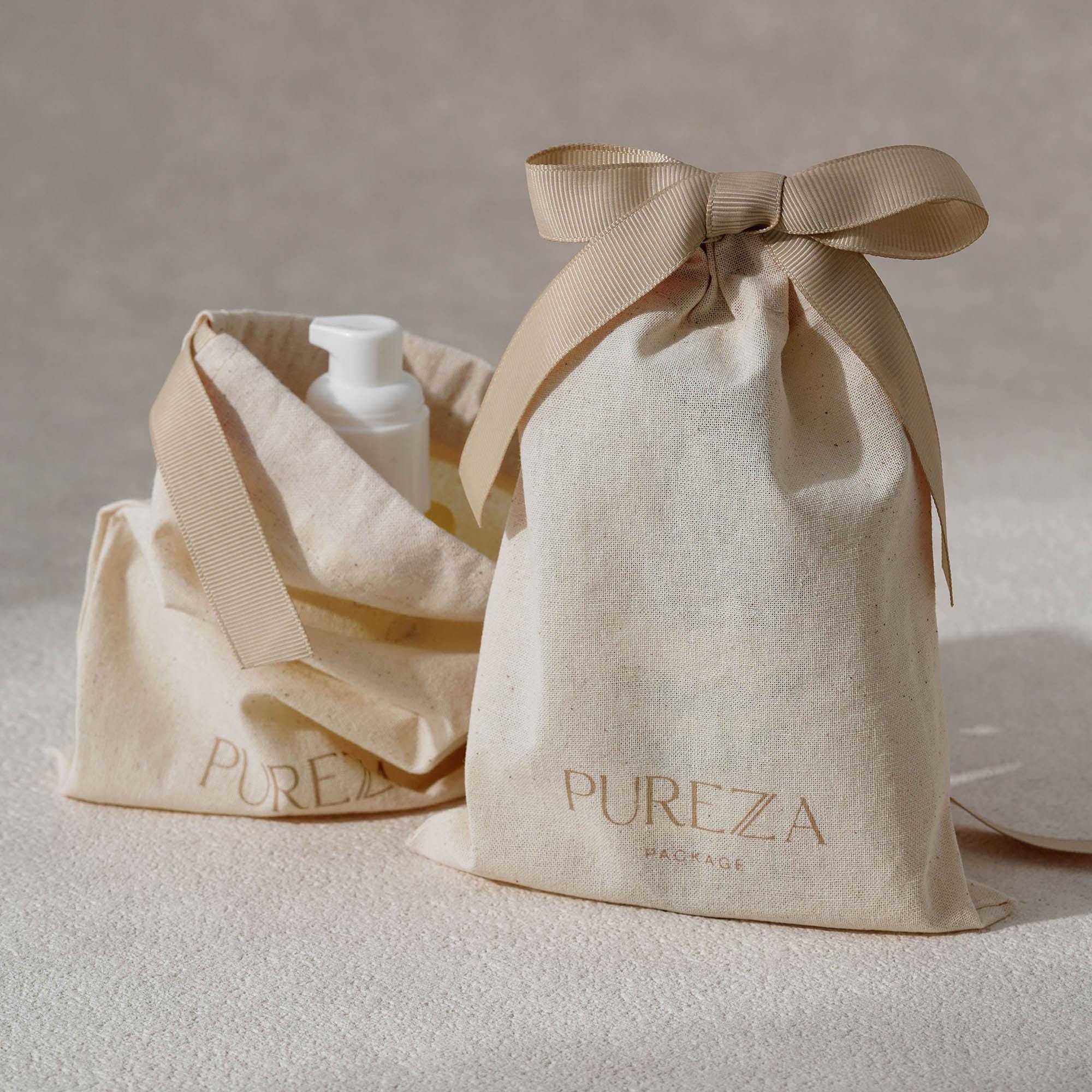 Luxury Skincare Gifts - Sacchetto con Coulisse in Cotone Naturale